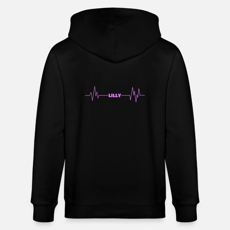 Vorname Lilly - Stanley/Stella Unisex Bio-Kapuzenjacke CULTIVATOR  - Schwarz