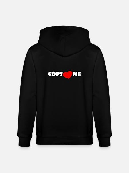 COPS LOVE ME - Stanley/Stella CULTIVATOR Unisex Organic Hooded Jacket - black