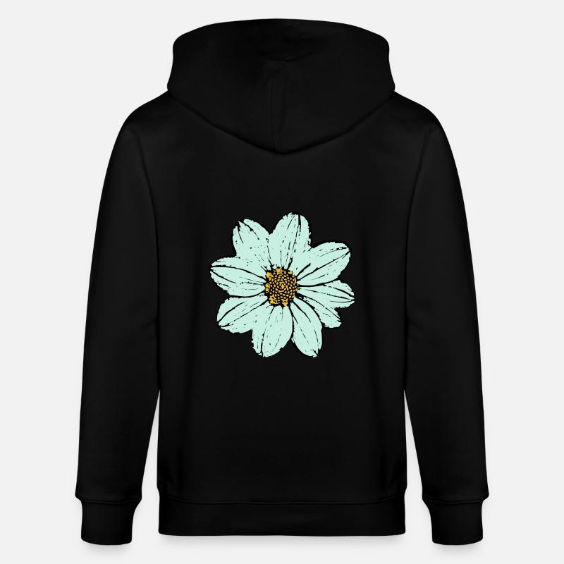 Fleur, bleu clair, fleur bleue - Veste à capuche bio CULTIVATOR Stanley/Stella Unisexe - noir