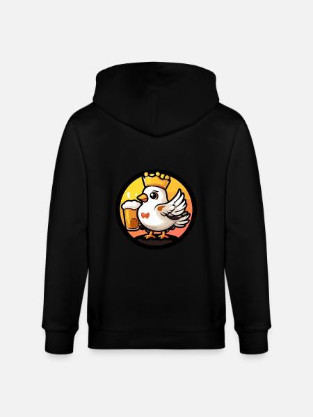 Pigeon Bird Beer - Stanley/Stella CULTIVATOR Unisex Organic Hooded Jacket - black