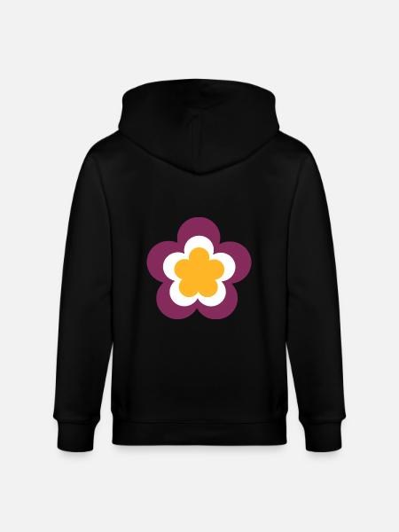 70s Flower Pattern Retro Hippie Festival - Stanley/Stella CULTIVATOR  Unisex Organic Hooded Jacket - black