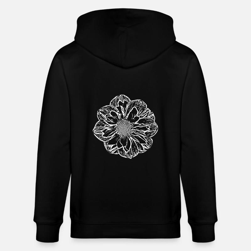 Fleur, Blanc, Fleur Blanche - Veste à capuche bio CULTIVATOR Stanley/Stella Unisexe - noir