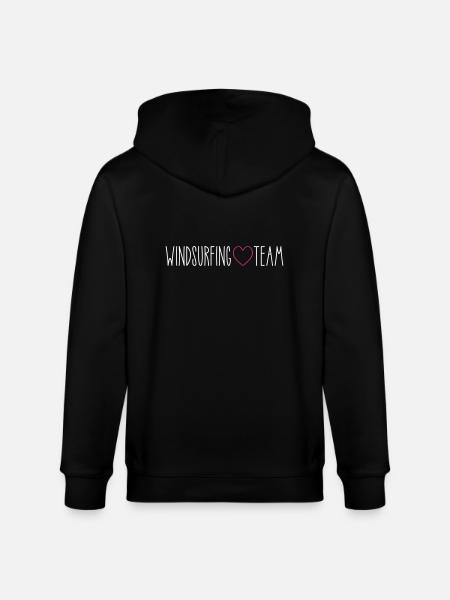 Windsurfing Team Heart - Stanley/Stella CULTIVATOR  Unisex Organic Hooded Jacket - black