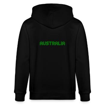 Australia - Australien - Sydney - Down Under - Stanley/Stella Unisex Bio-Kapuzenjacke CULTIVATOR  - Schwarz - Hinten - Anna (173cm)