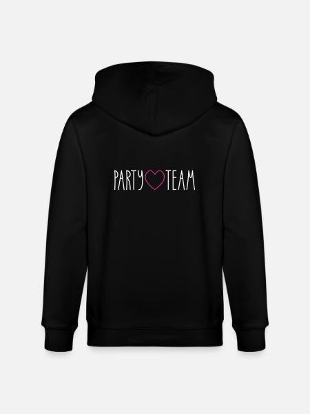 Party Team Heart - Stanley/Stella CULTIVATOR Unisex Organic Hooded Jacket - black