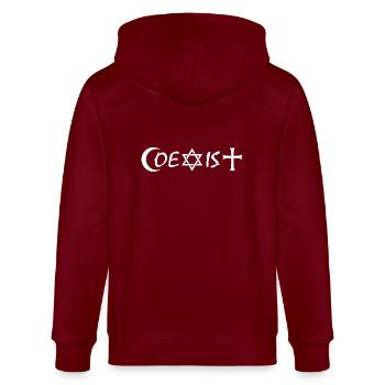 coexist - Stanley/Stella CULTIVATOR  Unisex Organic Hooded Jacket - burgundy - Back - Anna (173cm)
