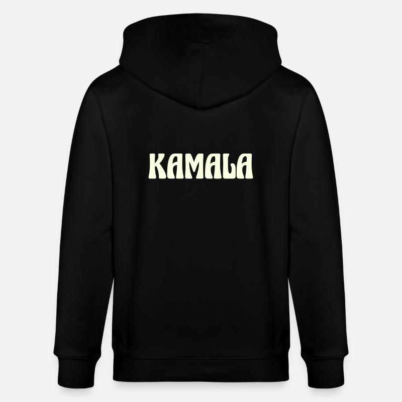 Kamala Name Text - Stanley/Stella CULTIVATOR  Unisex Organic Hooded Jacket - black
