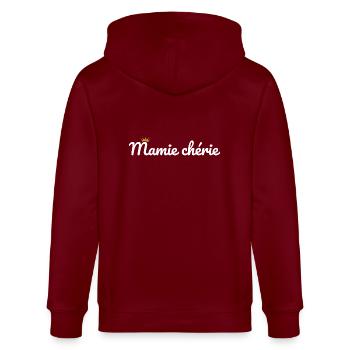 Geliebte Mutter - Stanley/Stella Unisex Bio-Kapuzenjacke CULTIVATOR  - Burgunderrot - Hinten - Anna (173cm)
