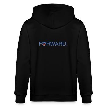 Forward Obama 2012. - Stanley/Stella Unisex Bio-Kapuzenjacke CULTIVATOR  - Schwarz - Hinten - Anna (173cm)