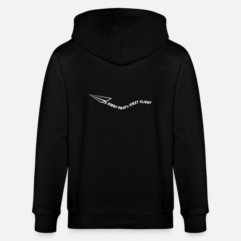 Every pilot's first flight - Stanley/Stella CULTIVATOR Unisex Organic Hooded Jacket - black