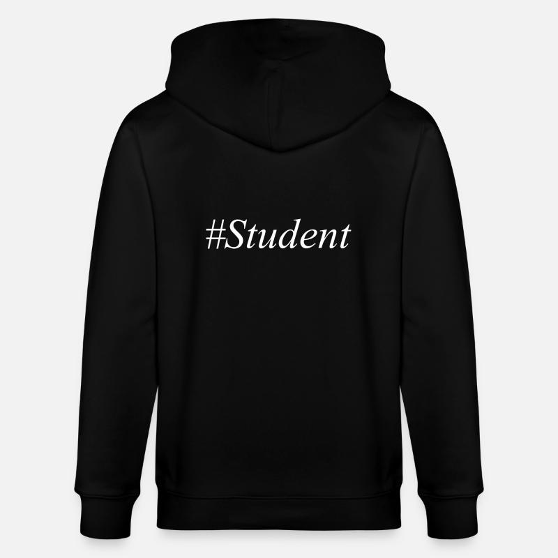 #Student Logo White - Stanley/Stella CULTIVATOR  Unisex Organic Hooded Jacket - black