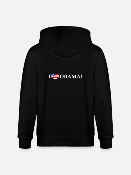 I <3 Obama - Stanley/Stella CULTIVATOR Unisex Organic Hooded Jacket - black