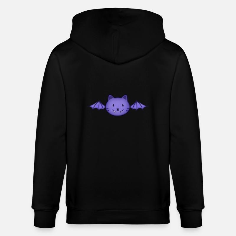 Fledermaus-Katze - Stanley/Stella Unisex Bio-Kapuzenjacke CULTIVATOR  - Schwarz