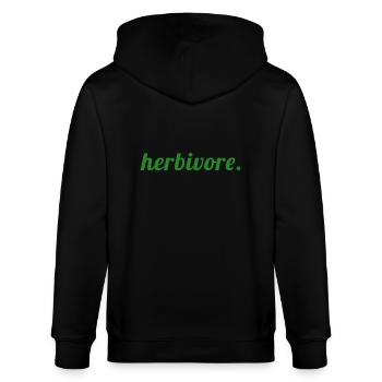 Herbivore Statement – Natürlich. Bewusst. Grün. - Stanley/Stella Unisex Bio-Kapuzenjacke CULTIVATOR  - Schwarz - Hinten - Anna (173cm)