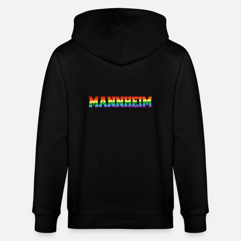 Mannheim Regenbogenfahne - Stanley/Stella Unisex Bio-Kapuzenjacke CULTIVATOR  - Schwarz