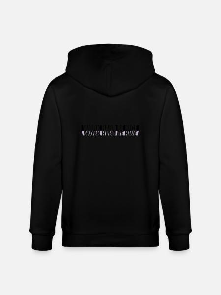 Work Hard Nice - Stanley/Stella CULTIVATOR Unisex Organic Hooded Jacket - black