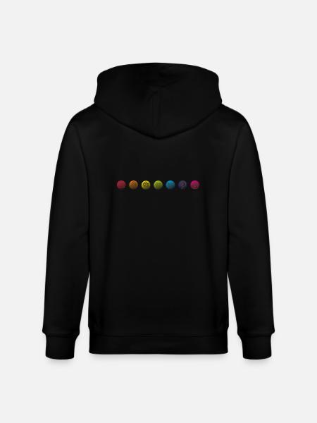 chiSigns 7 Chakras Yoga Motive - Stanley/Stella CULTIVATOR  Unisex Organic Hooded Jacket - black