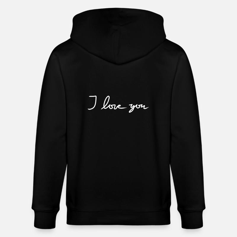 Icône de texte Je t’aime - Veste à capuche bio CULTIVATOR Stanley/Stella Unisexe - noir