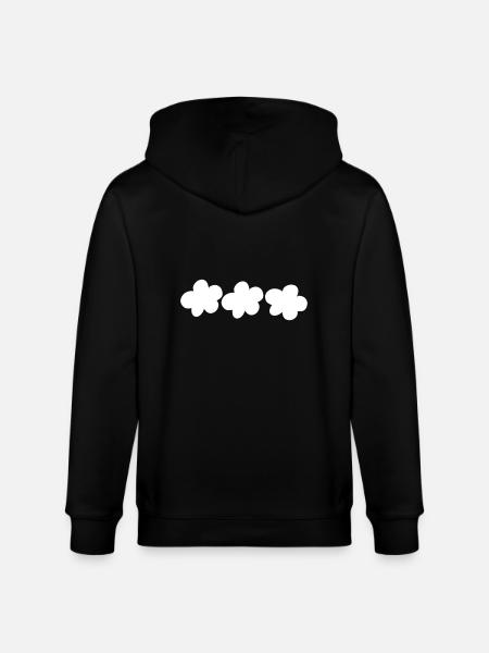 Three Flowers Blossom Plant Shape - Stanley/Stella CULTIVATOR Unisex Organic Hooded Jacket - black