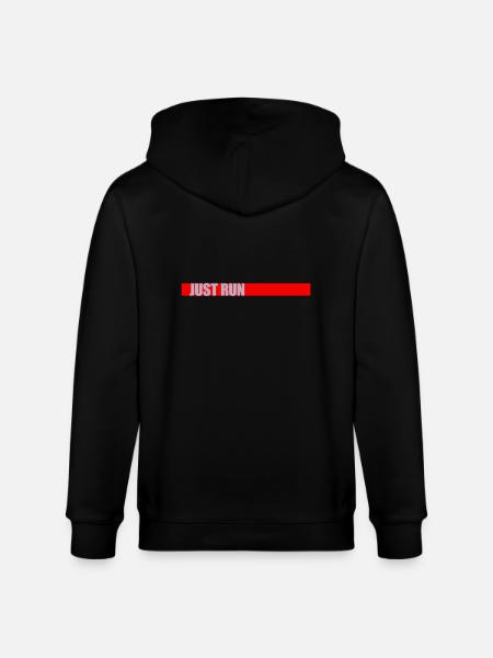 Bar Logo Just Run - Stanley/Stella CULTIVATOR  Unisex Organic Hooded Jacket - black