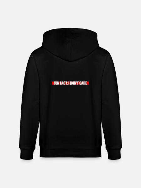 I don't care fact - Stanley/Stella CULTIVATOR Unisex Organic Hooded Jacket - black
