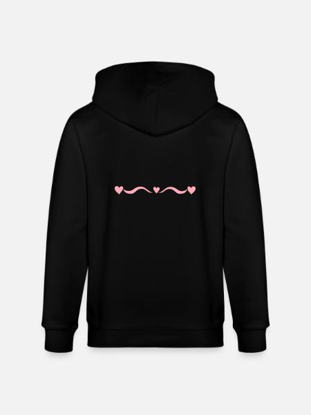 Pink Line Hearts Wave - Stanley/Stella CULTIVATOR Unisex Organic Hooded Jacket - black