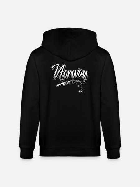 Norway Fishing - Stanley/Stella CULTIVATOR Unisex Organic Hooded Jacket - black