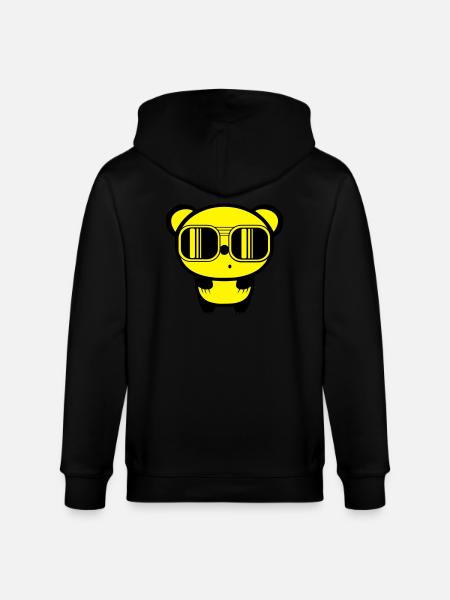 dessin panda - Veste à capuche bio CULTIVATOR Stanley/Stella Unisexe - noir