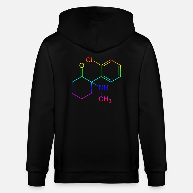 Ketamine structural formula - Stanley/Stella CULTIVATOR  Unisex Organic Hooded Jacket - black