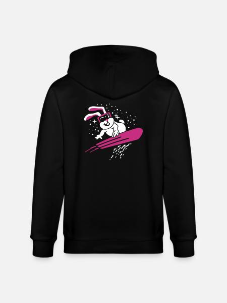 Śnieg Bunny - Narty - Snowboard - Sporty zimowe 2C - Ekologiczna rozpinana bluza z kapturem typu unisex Stanley/Stella CULTIVATOR  - czarny