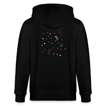 Confetti colorful carnival carnival streamer party - Stanley/Stella CULTIVATOR  Unisex Organic Hooded Jacket - black - Back - Anna (173cm)