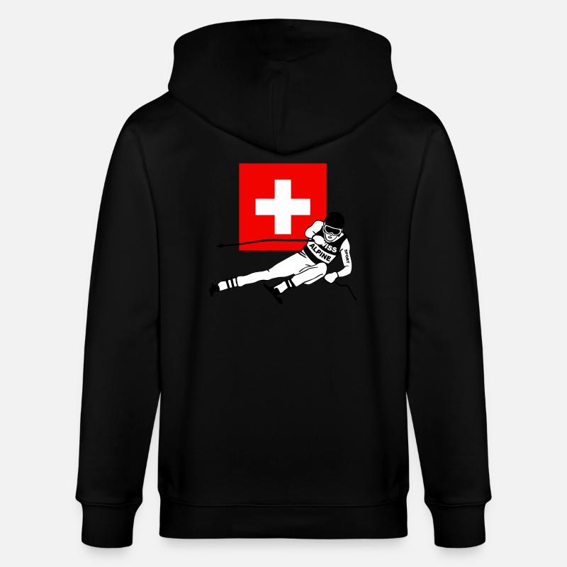 ski - alpine - apres - Schweiz - Veste à capuche bio CULTIVATOR Stanley/Stella Unisexe - noir