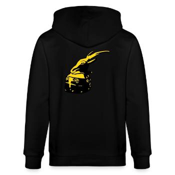 Albanian helmet from Skanderbeg Tirana Albania - Stanley/Stella CULTIVATOR  Unisex Organic Hooded Jacket - black - Back - Anna (173cm)