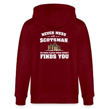 Countries Scotland - Stanley/Stella CULTIVATOR  Unisex Organic Hooded Jacket - burgundy - Back - Anna (173cm)