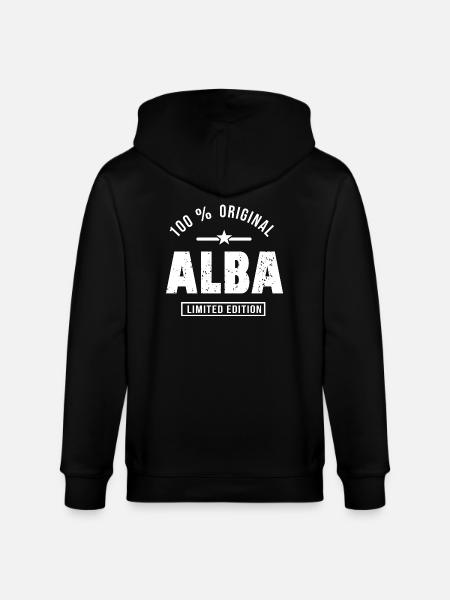first name ALBA personalized gift. - Stanley/Stella CULTIVATOR  Unisex Organic Hooded Jacket - black