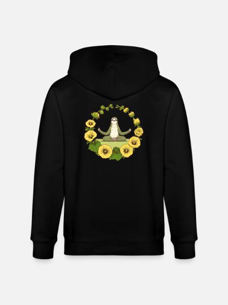 Zen Sloth - Stanley/Stella CULTIVATOR  Unisex Organic Hooded Jacket - black