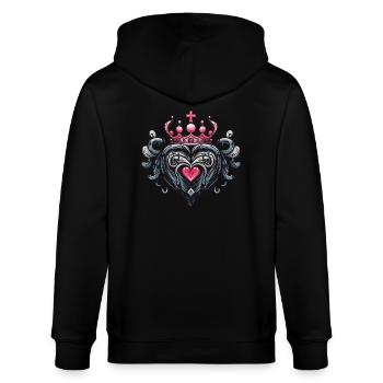 Cœur Couronne Amour - Veste à capuche bio CULTIVATOR Stanley/Stella Unisexe - noir - Dos - Anna (173cm)