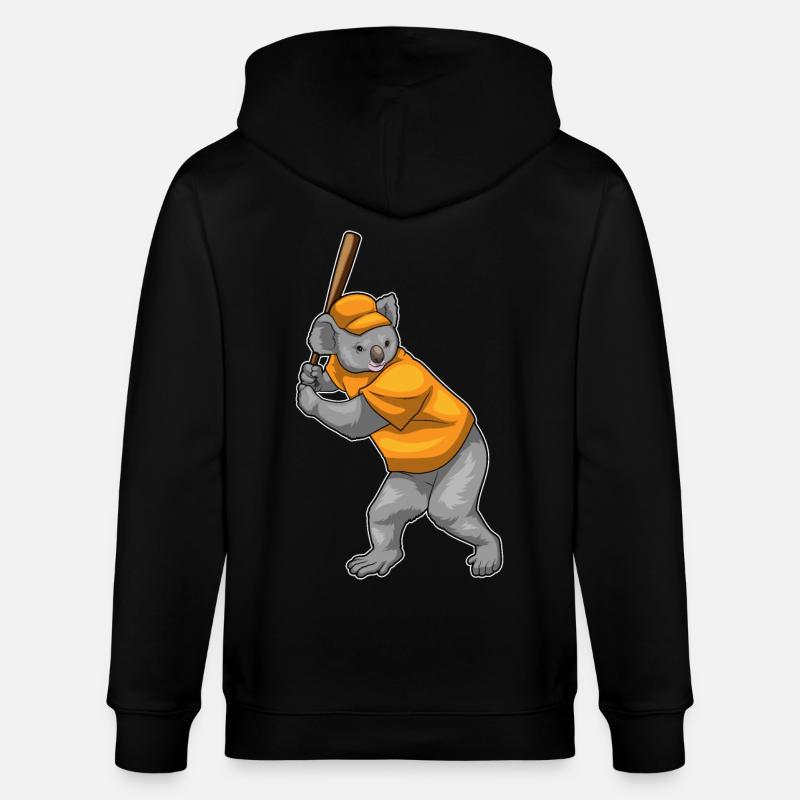 Batte de baseball Koala - Veste à capuche bio CULTIVATOR Stanley/Stella Unisexe - noir