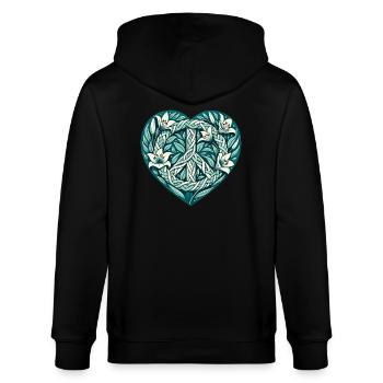 Peace Sign - Stanley/Stella CULTIVATOR  Unisex Organic Hooded Jacket - black - Back - Anna (173cm)