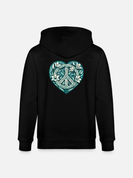Peace-Zeichen - Stanley/Stella Unisex Bio-Kapuzenjacke CULTIVATOR  - Schwarz