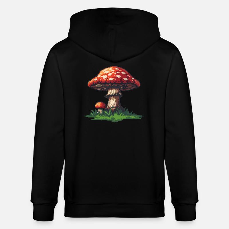 Icône de pixel de champignon - Veste à capuche bio CULTIVATOR Stanley/Stella Unisexe - noir