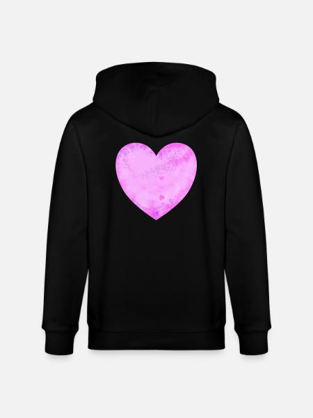 rosa Herz - Stanley/Stella Unisex Bio-Kapuzenjacke CULTIVATOR - Schwarz