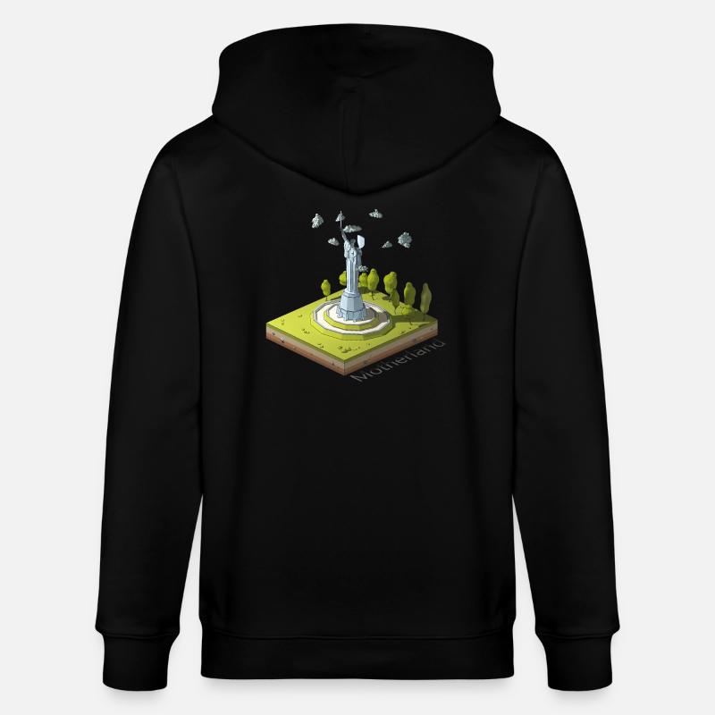 Geometrisches Low-Poly Das Mutterland ruft - Stanley/Stella Unisex Bio-Kapuzenjacke CULTIVATOR  - Schwarz