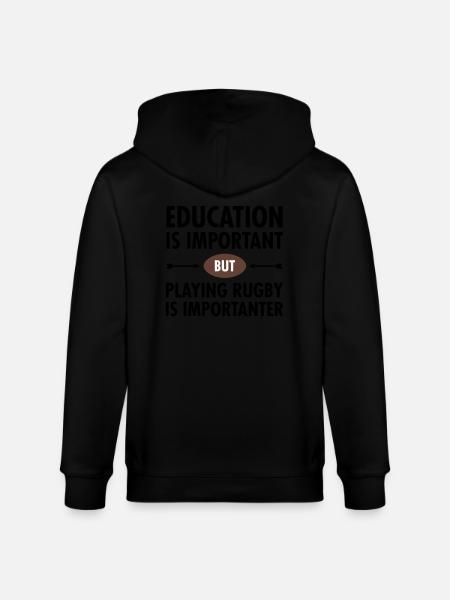 Education - Playing Rugby - Stanley/Stella Unisex Bio-Kapuzenjacke CULTIVATOR - Schwarz