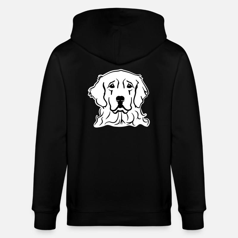 Golden Retriever - Stanley/Stella CULTIVATOR  Unisex Organic Hooded Jacket - black