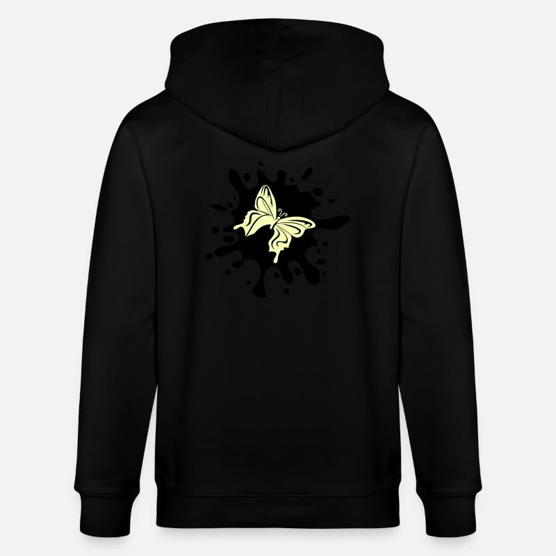 schmetterling farbklecks - Stanley/Stella Unisex Bio-Kapuzenjacke CULTIVATOR  - Schwarz
