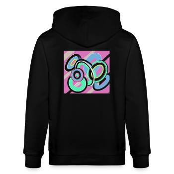 Cool Good Mood Retro Pop Art Design Abstract - Stanley/Stella CULTIVATOR  Unisex Organic Hooded Jacket - black - Back - Anna (173cm)