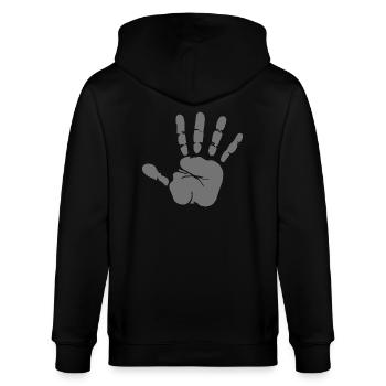 Handaufkleber für die Parksicherheit - Stanley/Stella Unisex Bio-Kapuzenjacke CULTIVATOR  - Schwarz - Hinten - Anna (173cm)