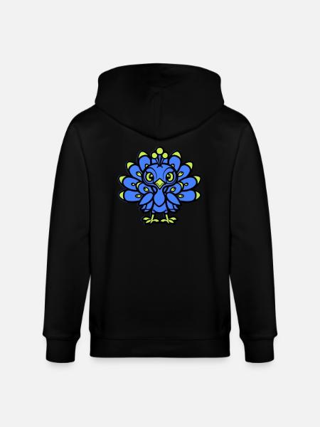Bande dessinée Paon - Veste à capuche bio CULTIVATOR Stanley/Stella Unisexe - noir