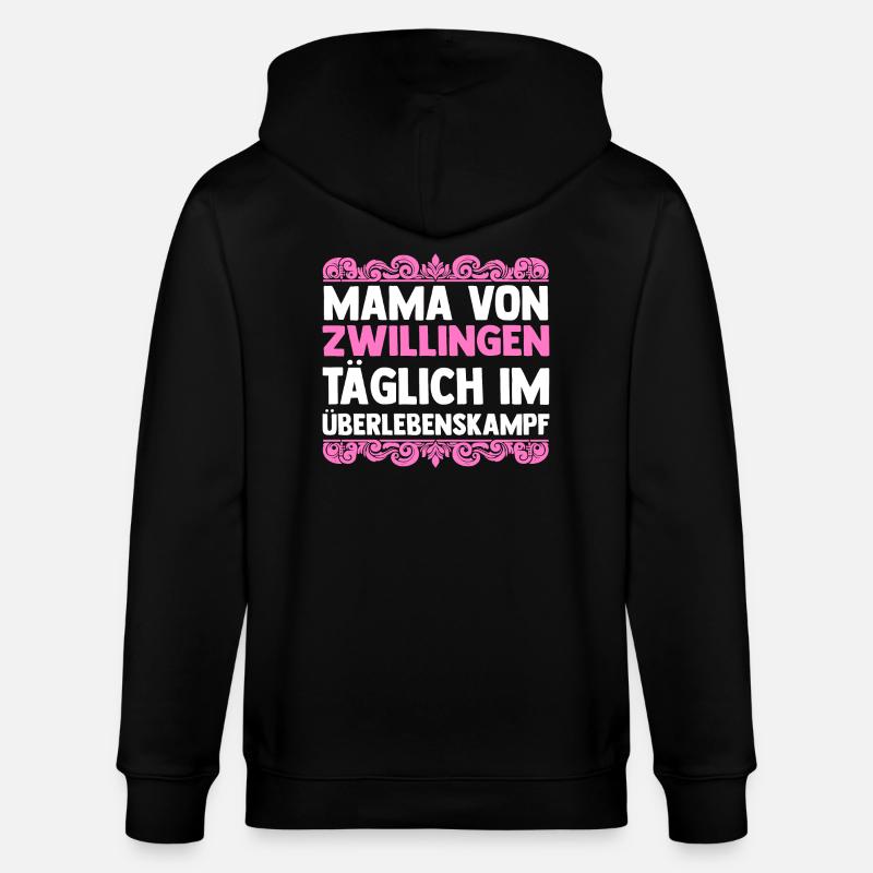Maman de jumeaux - Veste à capuche bio CULTIVATOR Stanley/Stella Unisexe - noir